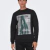 Black Mens Sweatshirt ONLY & SONS Todd - Men