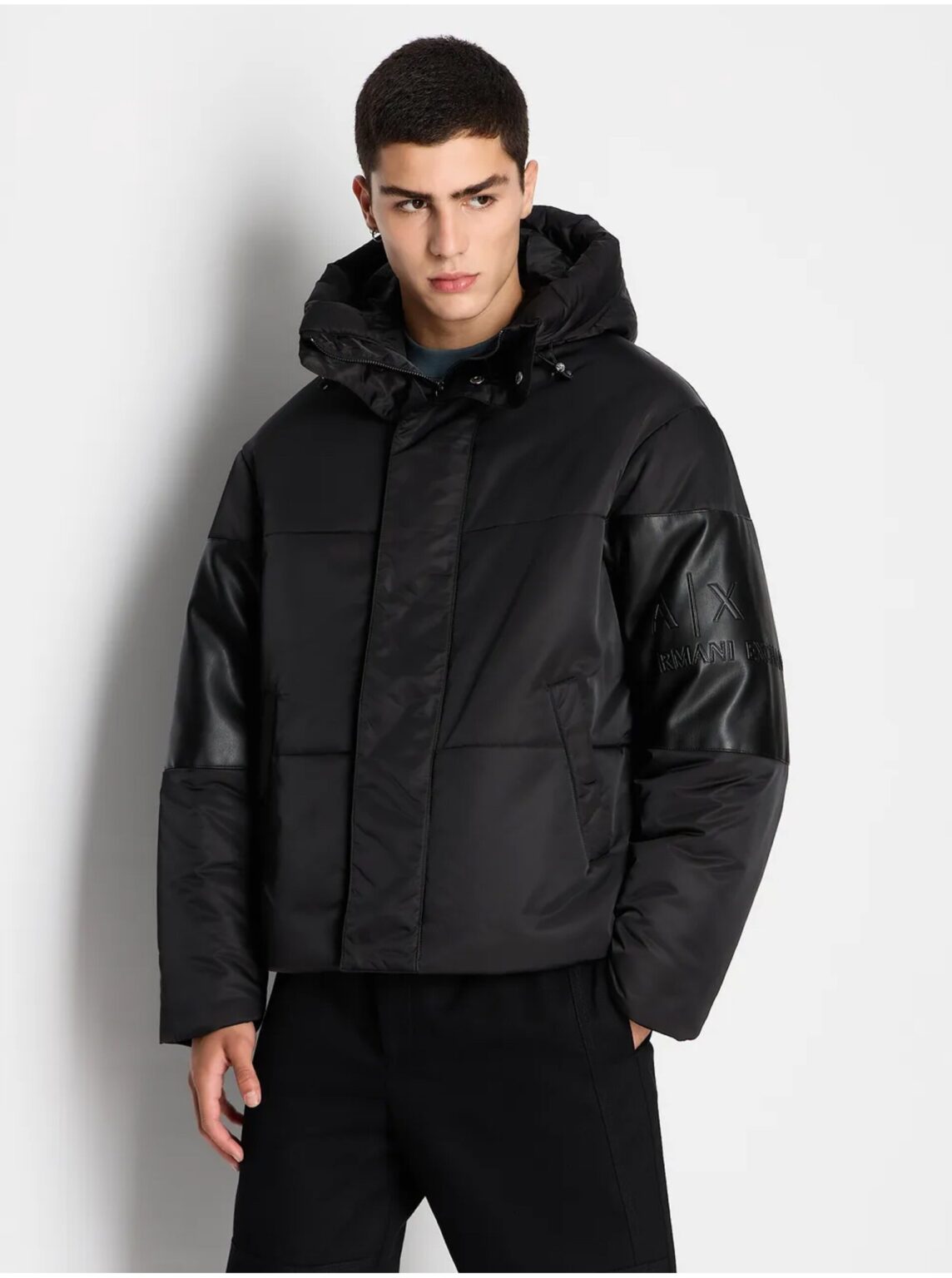 Black Men's Winter Jacket Armani Exchange - Men's
