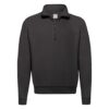 Black Men's Zip Neck Sweatshirt Fruit of the Loom