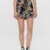 Black Patterned Loose Shorts Pieces Nya - Women