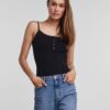 Black Ribbed Bodysuit Pieces Kitte - Women's