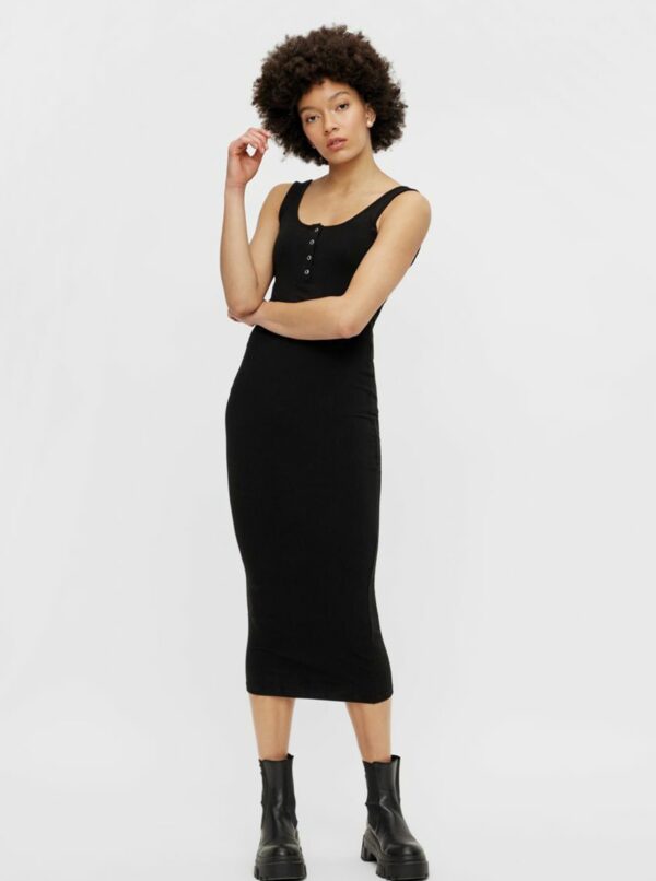 Black Sheath Midi Dress Pieces Kitte - Women