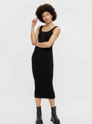 Black Sheath Midi Dress Pieces Kitte - Women