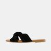 Black Suede Slippers Pieces Nellie - Women