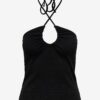 Black Tank Top with Exposed Shoulders ONLY Nessa - Women