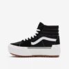 Black & White Womens Ankle Sneakers VANS UA SK8-Hi Stacked - Ladies