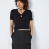 Black Womens Basic T-Shirt Noisy May Maya - Women