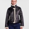 Black Women's Faux Leather Jacket Pieces Janelle - Women