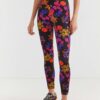 Black Womens Floral Sports Leggings Desigual Run - Women