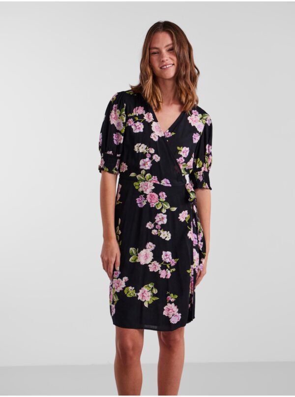 Black Women's Floral Wrap Dress Pieces Tala - Women's