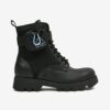 Black Women's Leather Ankle Boots KARL LAGERFELD Terra Firma - Women
