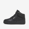 Black Women's Leather Ankle Sneakers Puma Carina Street Mid - Women's