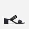 Black Women's Leather Heeled Sandals Camper Meda - Women's
