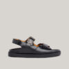 Black Women's Leather Sandals Tommy Hilfiger Hardware Sports