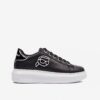 Black Women's Leather Sneakers KARL LAGERFELD Kapri NFT Outline - Women's