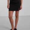 Black Women's Mini Skirt with Slit Pieces Thelma - Women's