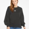 Black Womens Oversize Hoodie with Balloon Sleeves Puma - Women