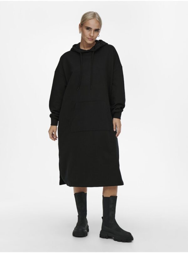 Black Womens Oversize Sweatshirt Dress ONLY Chelsea - Women