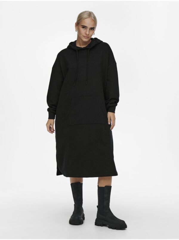 Black Womens Oversize Sweatshirt Dress ONLY Chelsea - Women