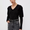 Black Women's Patterned Blouse with Balloon Sleeves Liu Jo - Ladies