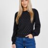 Black Women's Patterned Sweater with Balloon Sleeves Liu Jo - Women