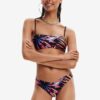 Black Womens Patterned Swimwear Bottoms Desigual Playa I - Women