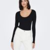 Black Womens Ribbed Light Sweater JDY Plum - Women