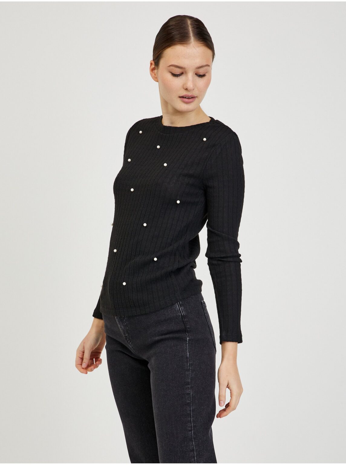 Black Women's Ribbed Sweater ORSAY - Women