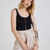 Black Women's Ribbed Tank Top with TALLY Closure WEiJL - Women