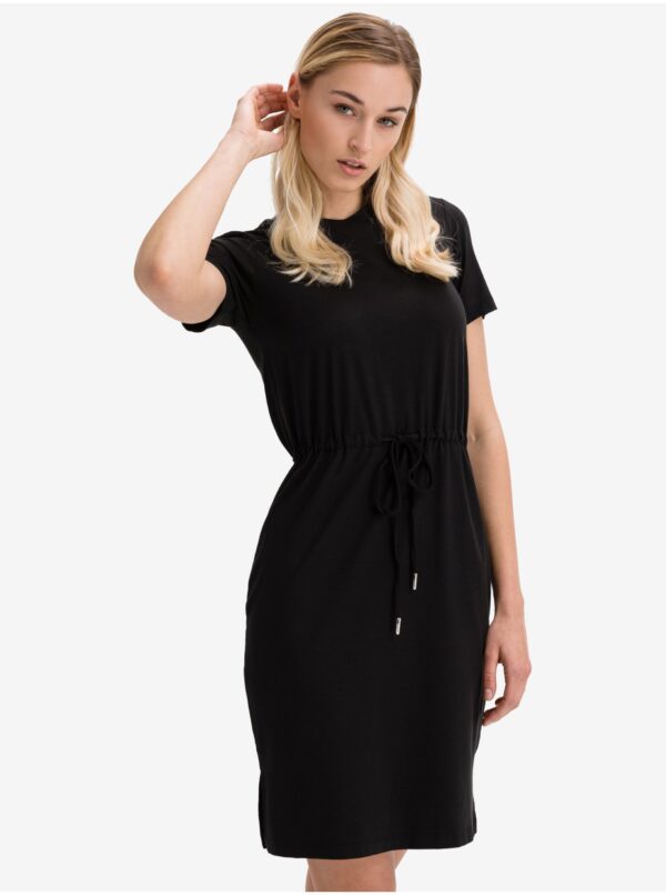 Black Women's Short Dress with Waist Tightening SuperDry - Women