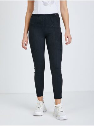 Black Women's Shortened Leggings in Suede Guess Maya - Women