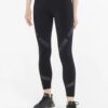 Black Womens Shortened Sport Leggings Puma - Women