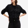Black Women's Shortened Sweater Desigual I Wonder - Women