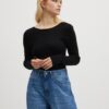 Black Women's Sweater with Neckline ONLY Emmy - Women