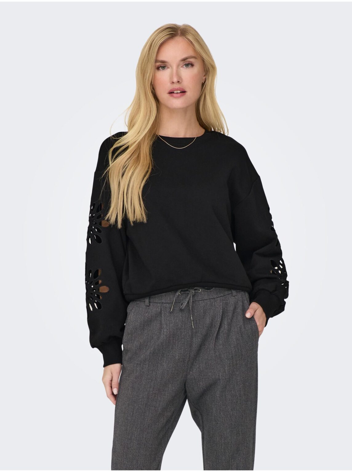 Black Womens Sweatshirt ONLY Winnie - Women