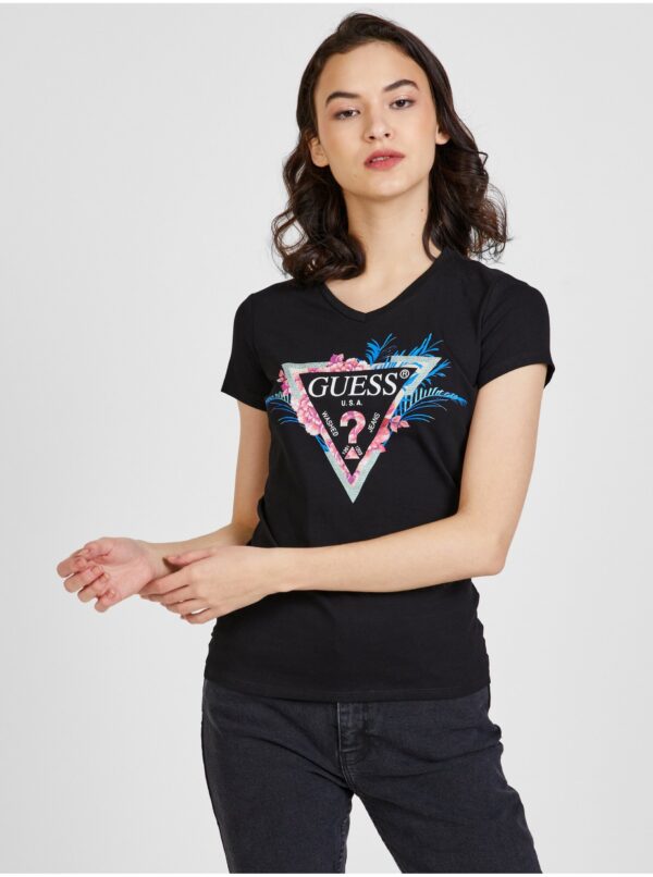 Black Women's T-Shirt Guess Kathe - Women