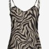 Black and Beige Women's Patterned Top ONLY Nova - Women