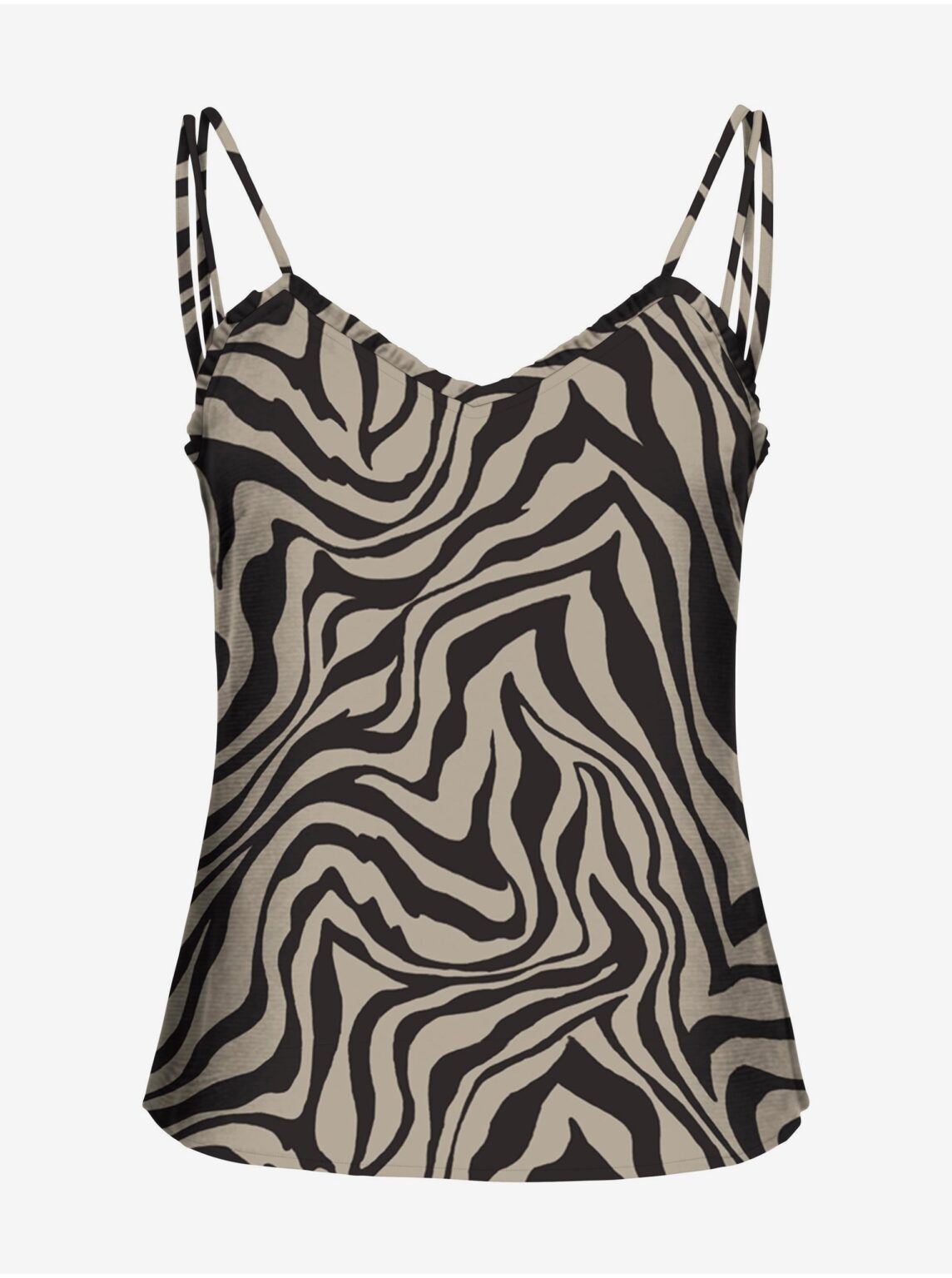 Black and Beige Women's Patterned Top ONLY Nova - Women