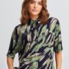 Black and Green Ladies Patterned Shirt Fransa - Women