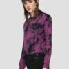 Black and Purple Womens Batik Sweatshirt with Shoulder Pads Replay - Women