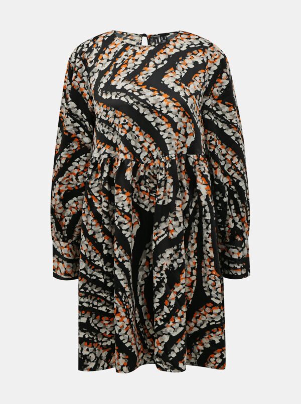 Black and beige patterned dress VERO MODA Gaja - Women