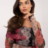 Black and pink Spanish blouse with flowers