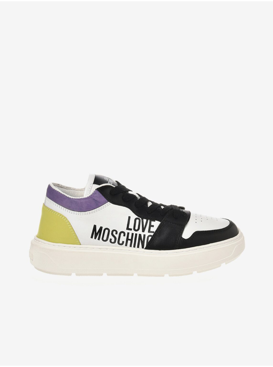 Black and white women's leather sneakers Love Moschino - Women's