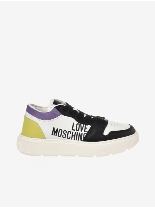 Black and white women's leather sneakers Love Moschino - Women's