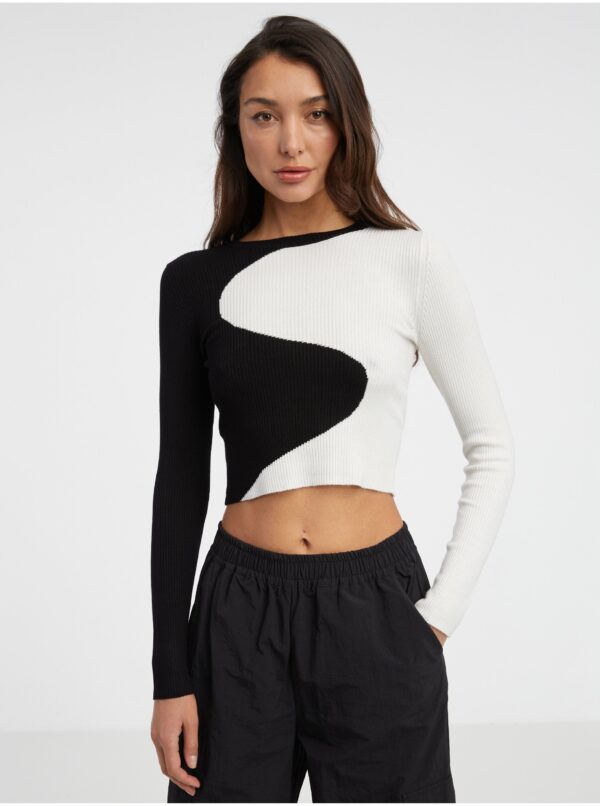 Black and white women's patterned sweater ONLY Polly - Women's