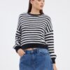 Black and white women's striped sweater ONLY Piumo - Women's