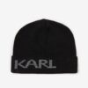 Black beanie with mixed wool KARL LAGERFELD - Men