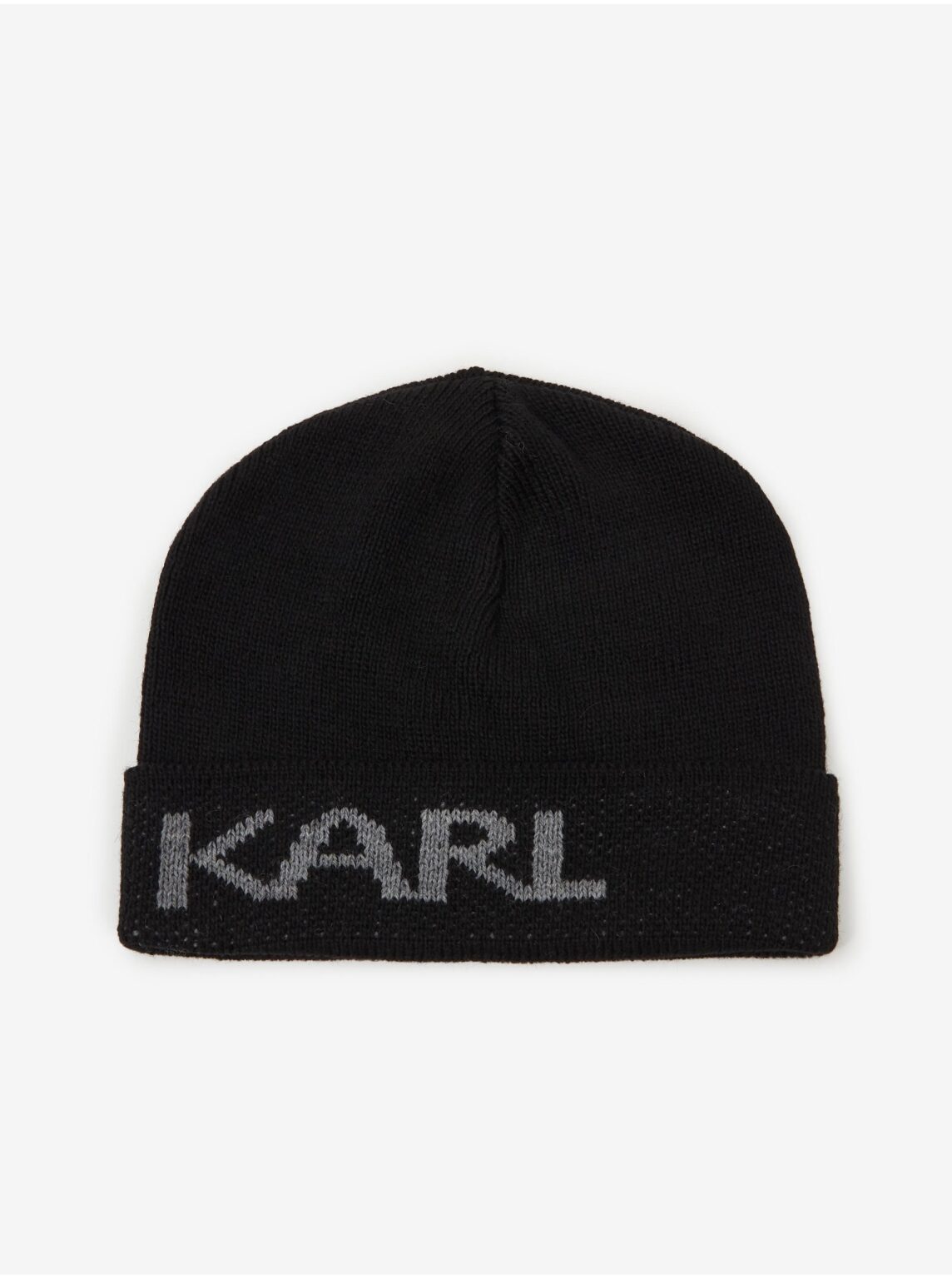 Black beanie with mixed wool KARL LAGERFELD - Men