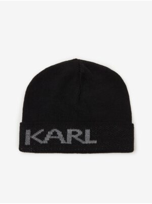 Black beanie with mixed wool KARL LAGERFELD - Men