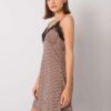 Black-beige dress with patterns by Elessa RUE PARIS